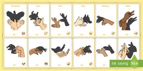 Finger Shadow Puppets Posters | Different Shadow Puppets