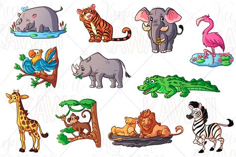 Zoo Animals Clipart By Keepin' It Kawaii | TheHungryJPEG