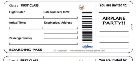 Plane Ticket Template Pdf Awesome Free Printable Airline Ticket | Plane ...