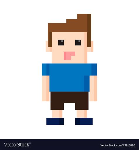 Boy pixel 8 bit Royalty Free Vector Image - VectorStock