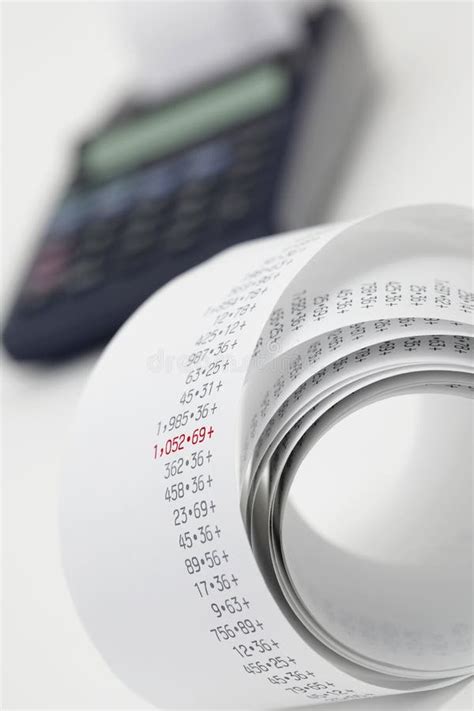 Calculator tape stock photo. Image of earnings, calculating - 17869344