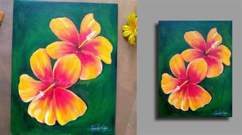 Flower Painting On Canvas Tutorial | Best Flower Site