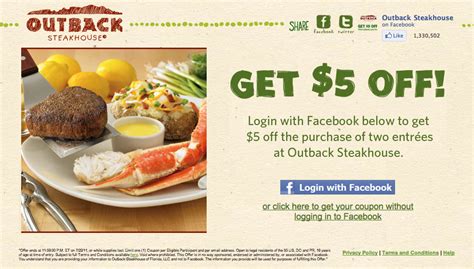 Fun Cheap or Free Coupons & Deals: Outback Steak House $5 off coupon