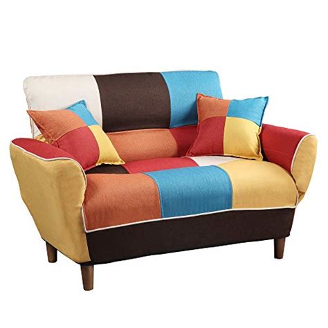 Small Space Colorful Sleeper Sofa 46″ Loveseat Sofa Couch Home Casual ...