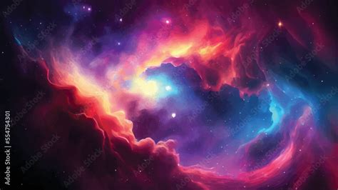 Beautiful cosmic Outer Space background Wallpaper Illustration Stock ...