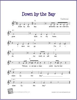 Down by the Bay | Free Sheet Music (Lead Sheet) - MakingMusicFun.net