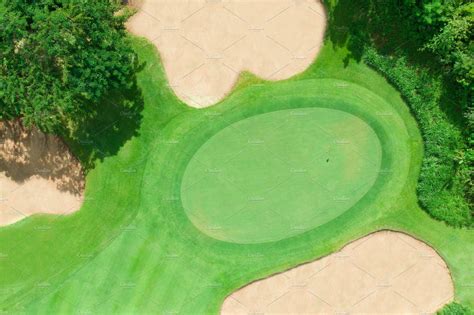 Aerial view of golf course containing above, aerial, and aerial view ...