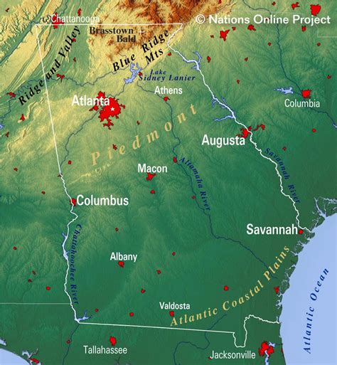 Georgia Landforms Map