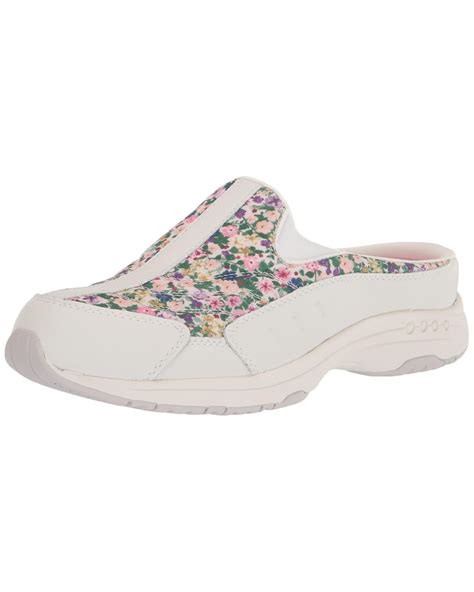 Easy Spirit Traveltime593 Mule in White Leather Floral Print (Black) | Lyst