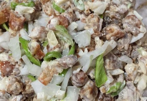 Crispy Sisig Ingredients: Crispy liempo (chopped), onions (minced ...