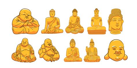 Buddha Statue Set 966030 Vector Art at Vecteezy