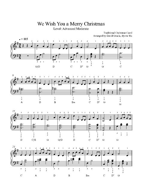 We Wish You a Merry Christmas by Traditional Piano Sheet Music ...