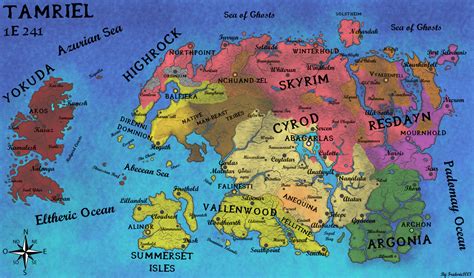 Geopolitical Map of Tamriel in 1E241 by fredoric1001 on DeviantArt