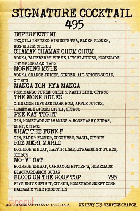 Menu of Imperfecto, Sector 38A, Noida | Dineout