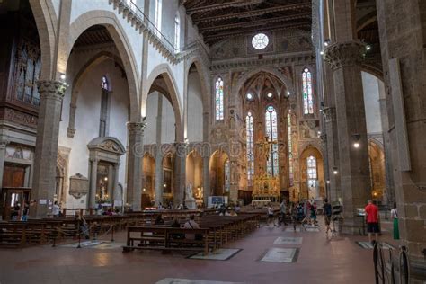 Panoramic View of Interior of Basilica Di Santa Croce Editorial Stock ...