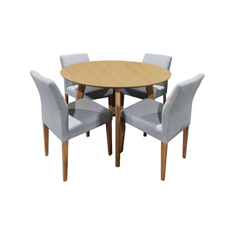 HomeStar Alexandria Round Wooden Dining Table 110cm - Natural ...