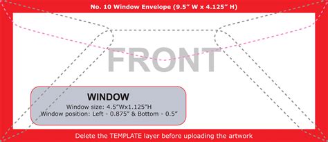 No.10 Window Envelope Template - Front Download Printable PDF ...