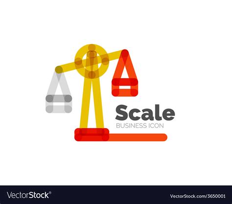 Line minimal design logo scale Royalty Free Vector Image