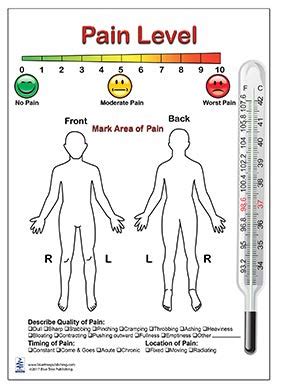 Pain Level Support Card Chart for Adult and Child, Two Sided Medical ...