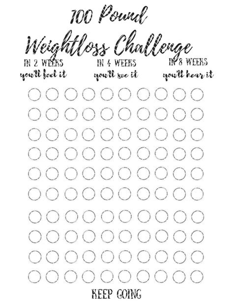 100 pound weightloss challenge Instant Download | Etsy