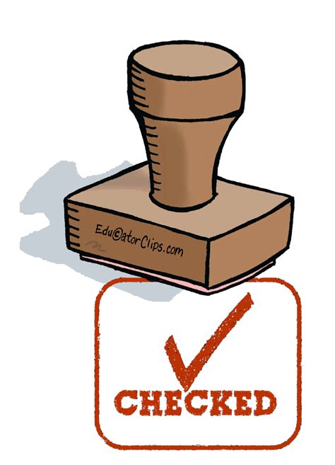 Checked Rubber Stamp Clip Art