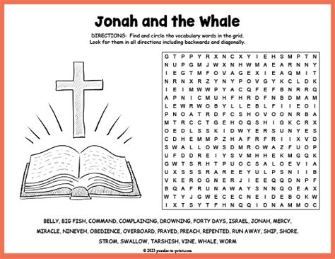 Jonah and the Whale Word Search