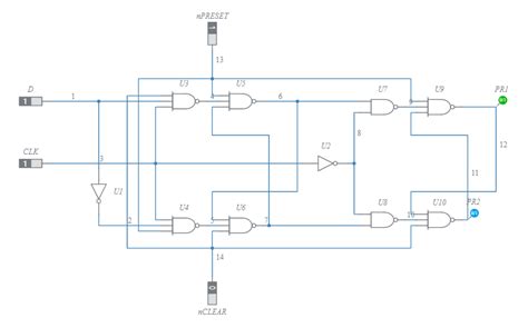 Primary-Follower JK Flip-Flop With Preset And Clear - Multisim Live