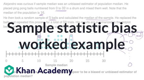 Sample statistic bias worked example | Sampling distributions | AP ...