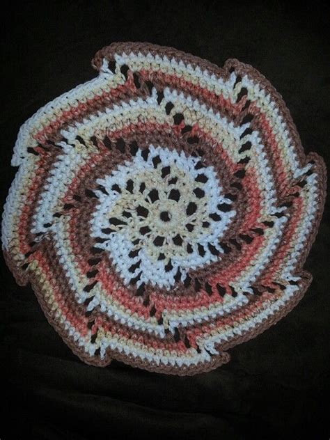 Doily using size I hook and Lily Sugar 'n Cream yarn. Original pattern ...