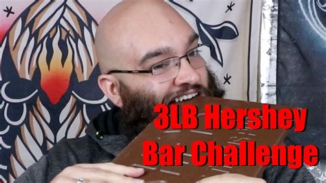 Guy tries to eat 3 pound Hershey Bar - YouTube