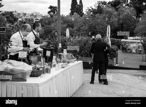 Buffet restaurant Black and White Stock Photos & Images - Alamy