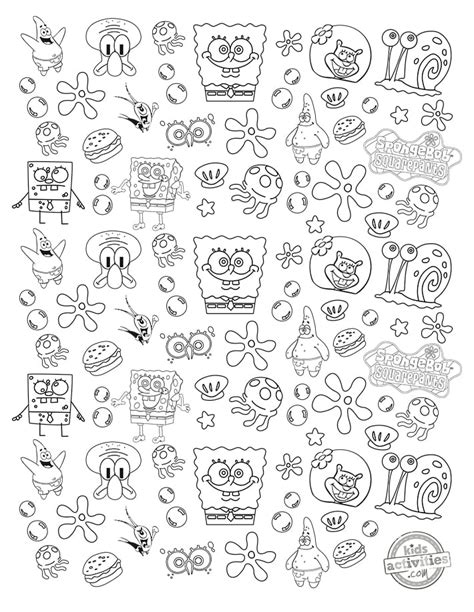 The Best Doodle SpongeBob Coloring Page | Kids Activities Blog