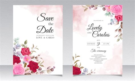 Free Vector | Beautiful hand drawing wedding invitation floral design