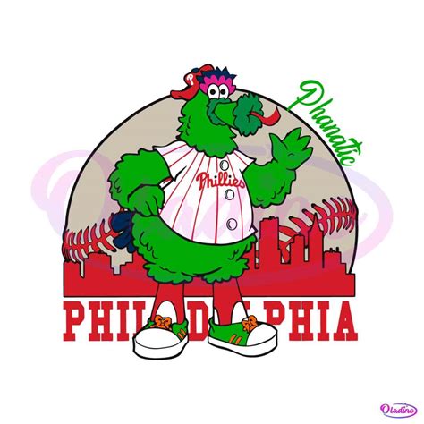 Vintage Phillies Phanatic Cartoon Baseball SVG File For Cricut