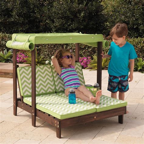 KidKraft Outdoor Double Chaise Lounge Chair with Canopy | Kids patio ...