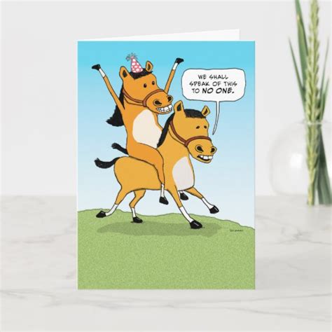 Cute and Funny Horse Riding Horse Birthday Card | Zazzle.com