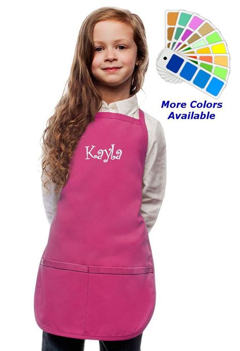 Personalized Kids Apron, Custom Embroidered Text or Name, Monogrammed ...