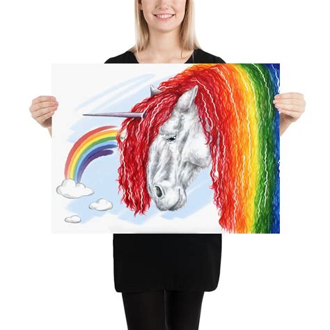 Rainbow Unicorn Watercolor Art Print Nursery Decor Wall - Etsy