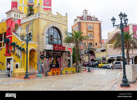 Okinawa,Japan - May 15, 2019: Popular tourist spot at American village ...