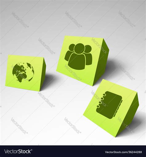 Three 3d business card set Royalty Free Vector Image