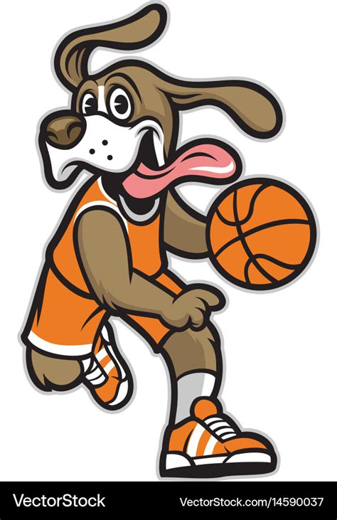 Dog basketball mascot Royalty Free Vector Image