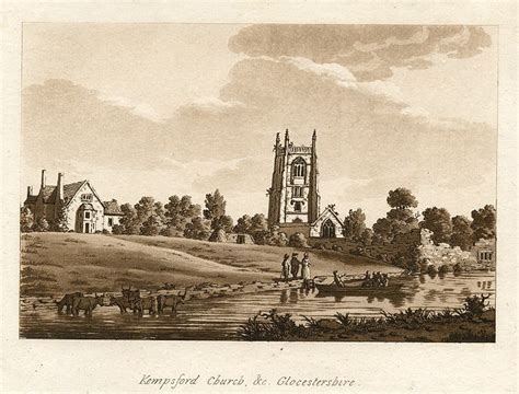 Old and antique prints and maps: Gloucestershire, Kempsford Church ...