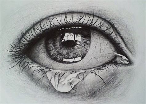 Crying eye sketch Crying Eye Drawing, Easy Eye Drawing, Realistic Eye ...