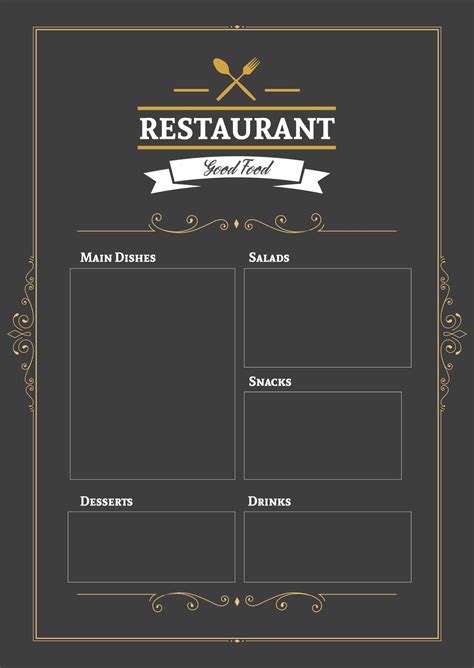 10 Best Printable Blank Restaurant Menus PDF for Free at Printablee ...