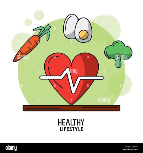 white background poster of healthy lifestyle with heart pulse icon and ...