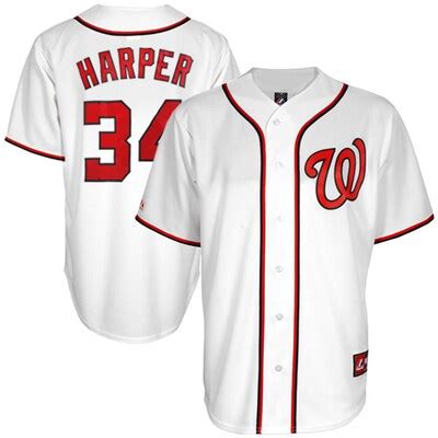 Bryce Harper Washington Nationals #34 Majestic Replica Jersey - White ...