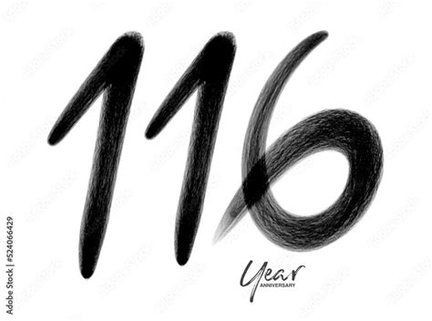 116 Years Anniversary Celebration Vector Template, 116 number logo ...