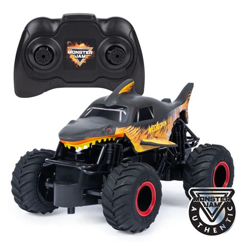 Monster Jam, Official Fire & Ice Megalodon RC Truck, 1:24 Scale, 2.4 ...