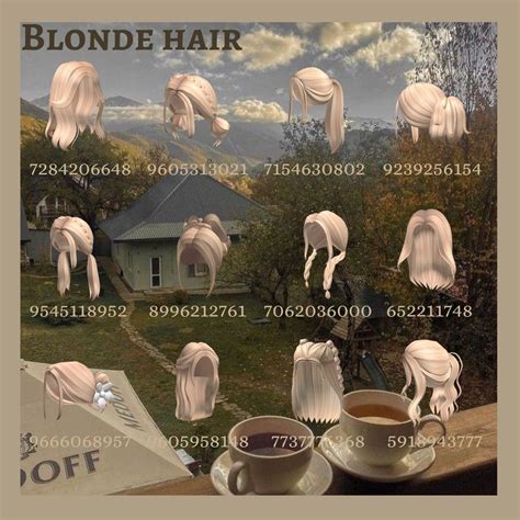 Blonde Hair (Bloxburg Hair Codes) | Счастливые лица, Футболки для ...