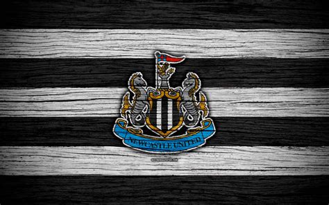 Download Newcastle United FC Logo On Wood Wallpaper | Wallpapers.com